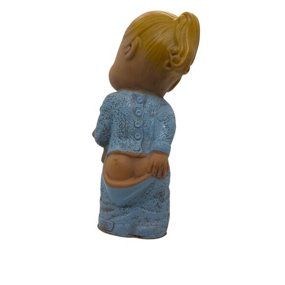 Vintage 1960s Kitchy Rubber Squeak Toy Boy With Teddy Bear & Pajamas - Picture 2 of 3